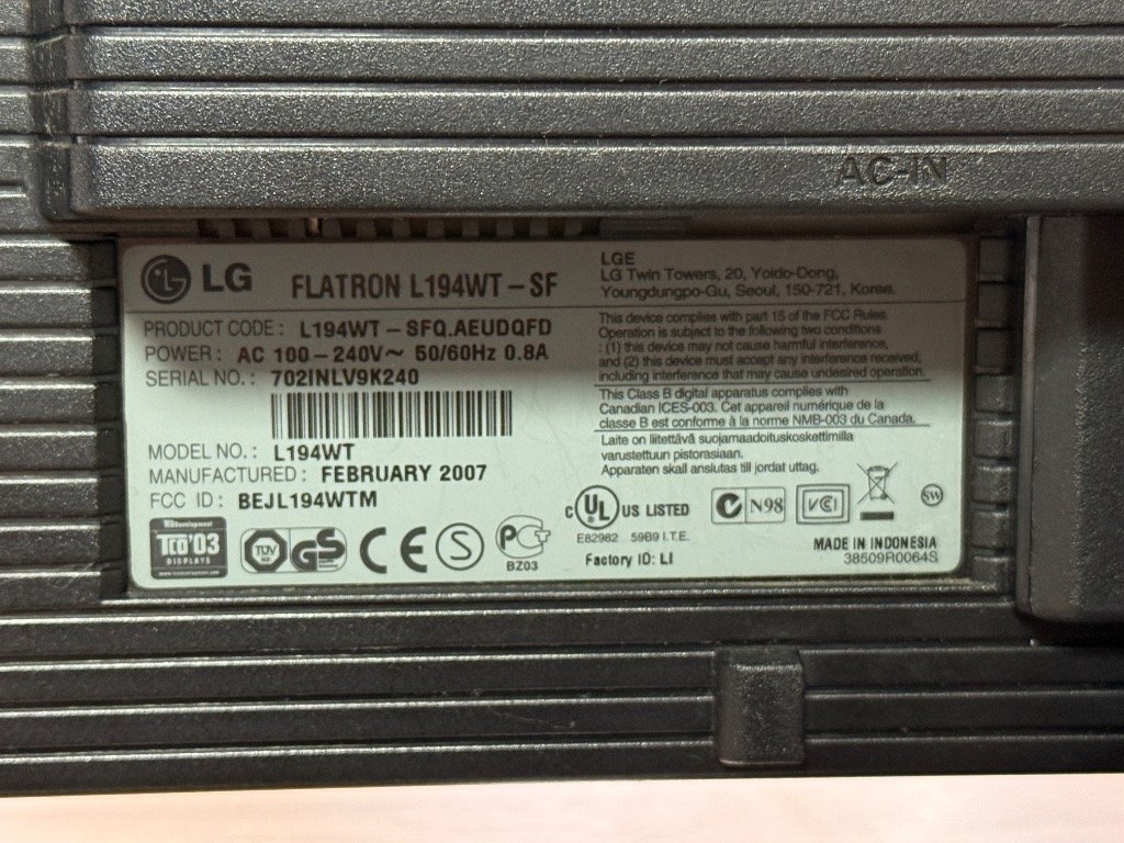 LG Flatron L194WT Monitör - Detay 3